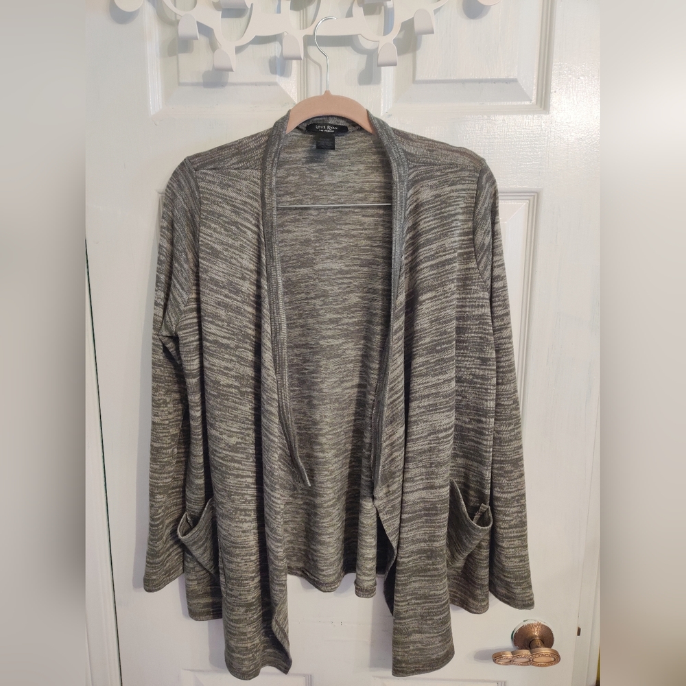 Size L Olive Green Love Ryan Los Angeles Open Cardigan